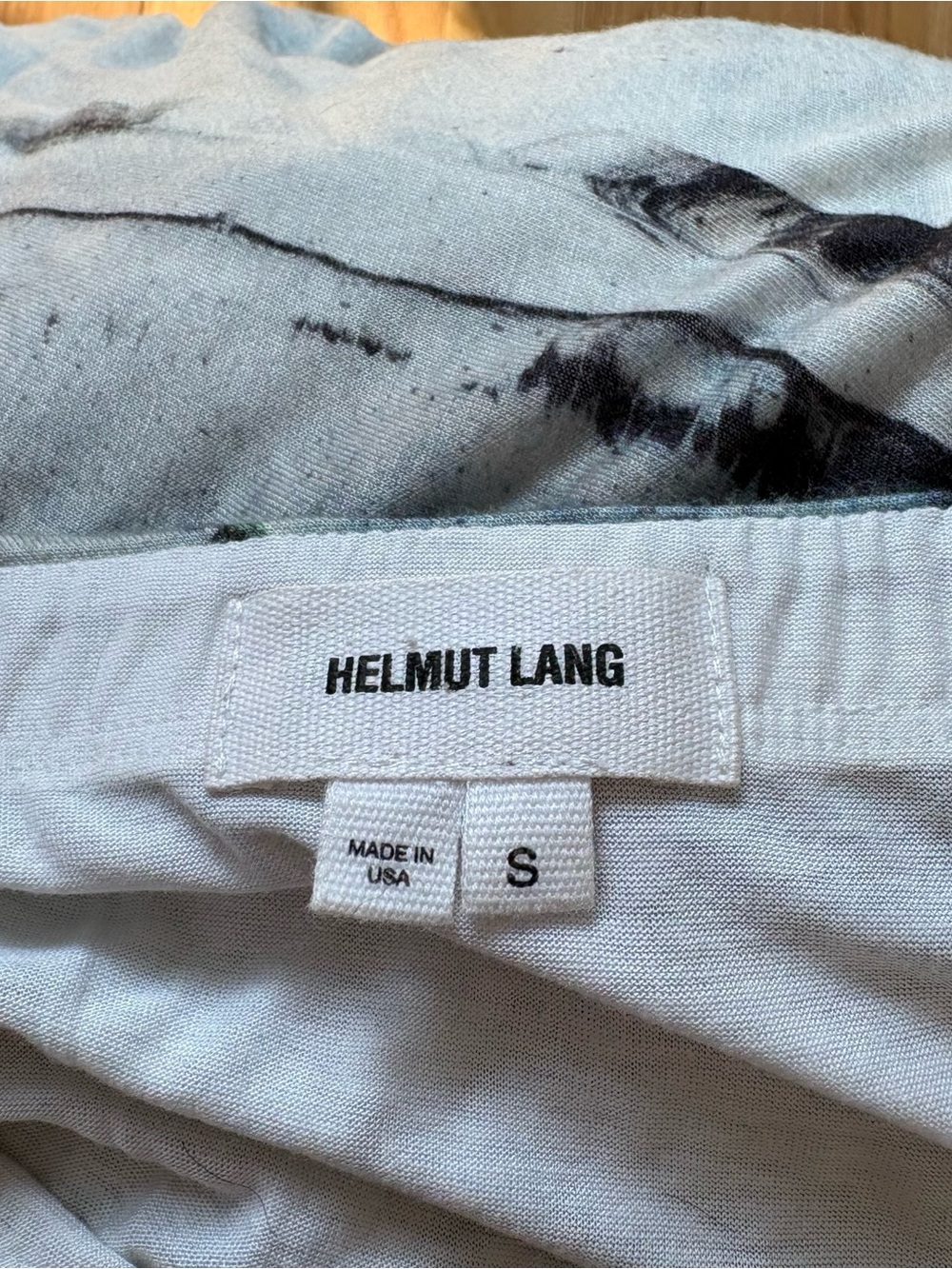 Helmut Lang Tidal Print Asymmetrical Multicolor Maxi Jersey Skirt EUC Size Small - Picture 10 of 12